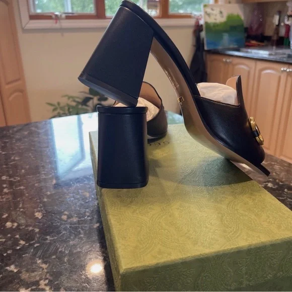 Gucci Black and Gold Women's Mules - Picture 7 of 7